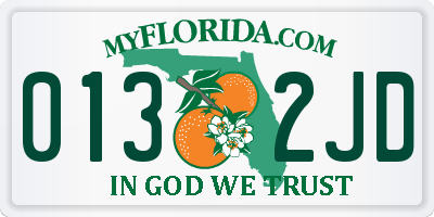 FL license plate 0132JD