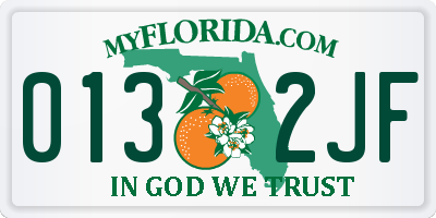 FL license plate 0132JF