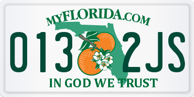 FL license plate 0132JS