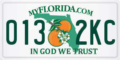 FL license plate 0132KC