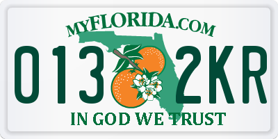 FL license plate 0132KR