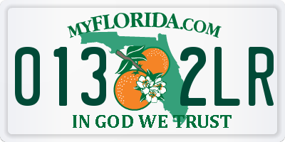 FL license plate 0132LR