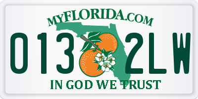 FL license plate 0132LW