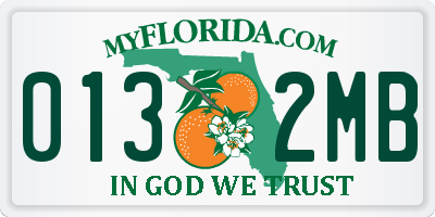 FL license plate 0132MB