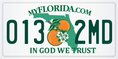 FL license plate 0132MD