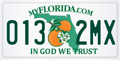 FL license plate 0132MX