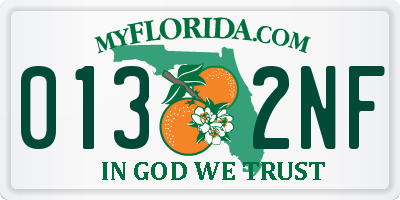 FL license plate 0132NF