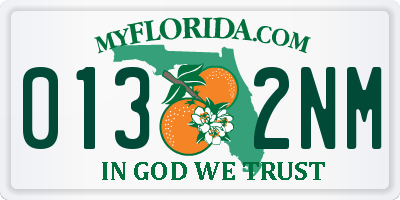 FL license plate 0132NM