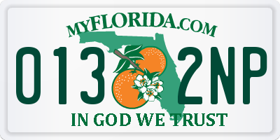 FL license plate 0132NP