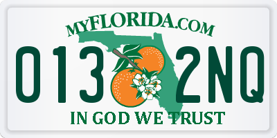 FL license plate 0132NQ