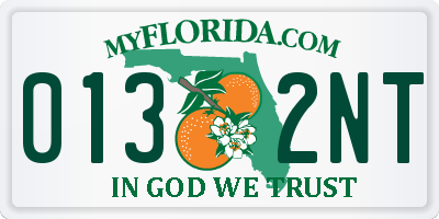 FL license plate 0132NT