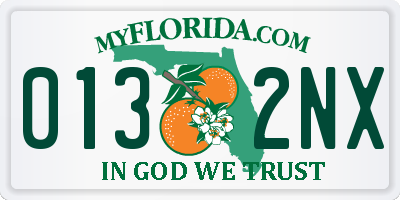 FL license plate 0132NX