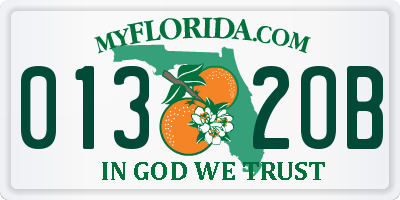 FL license plate 0132OB
