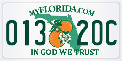 FL license plate 0132OC
