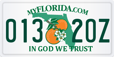 FL license plate 0132OZ