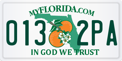 FL license plate 0132PA