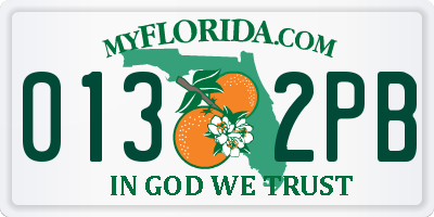 FL license plate 0132PB