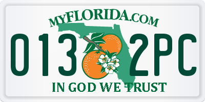 FL license plate 0132PC