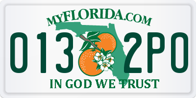 FL license plate 0132PO