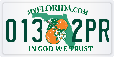 FL license plate 0132PR