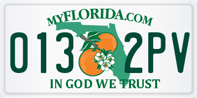 FL license plate 0132PV
