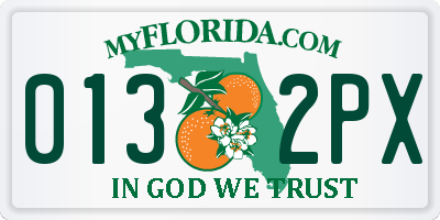 FL license plate 0132PX