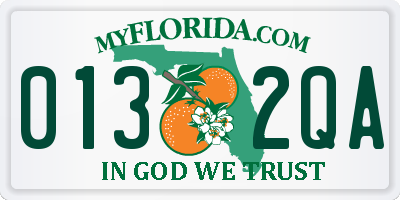 FL license plate 0132QA
