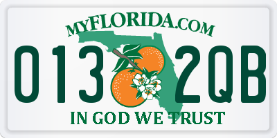 FL license plate 0132QB