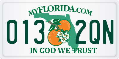 FL license plate 0132QN