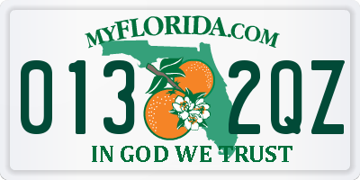 FL license plate 0132QZ