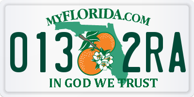FL license plate 0132RA