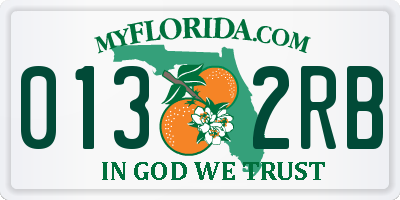 FL license plate 0132RB