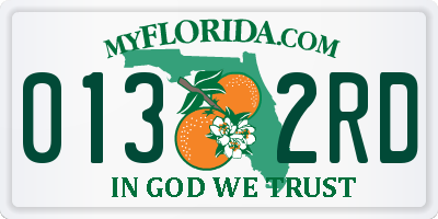 FL license plate 0132RD