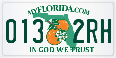 FL license plate 0132RH