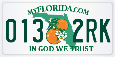 FL license plate 0132RK