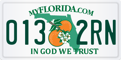 FL license plate 0132RN