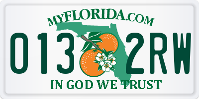 FL license plate 0132RW