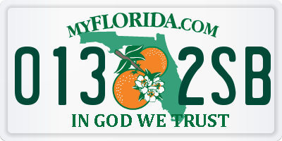 FL license plate 0132SB
