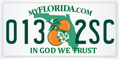 FL license plate 0132SC