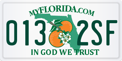 FL license plate 0132SF