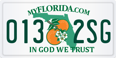 FL license plate 0132SG