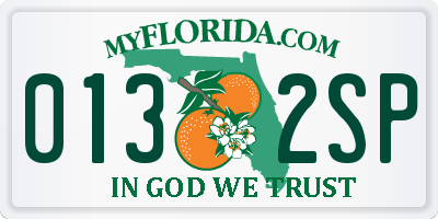 FL license plate 0132SP