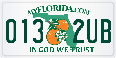 FL license plate 0132UB