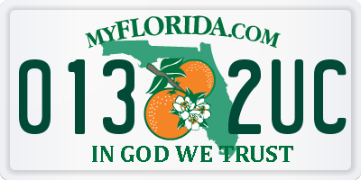 FL license plate 0132UC