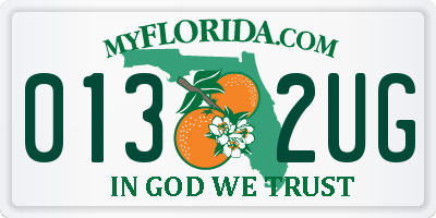 FL license plate 0132UG