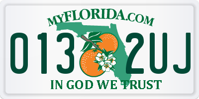 FL license plate 0132UJ