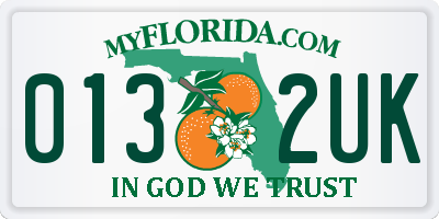 FL license plate 0132UK
