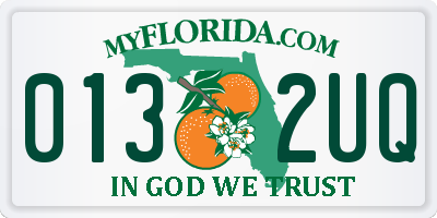 FL license plate 0132UQ