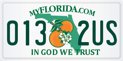FL license plate 0132US