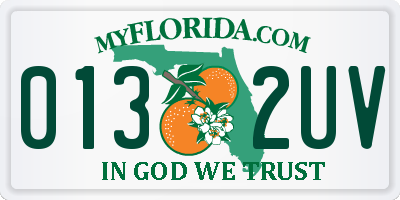 FL license plate 0132UV